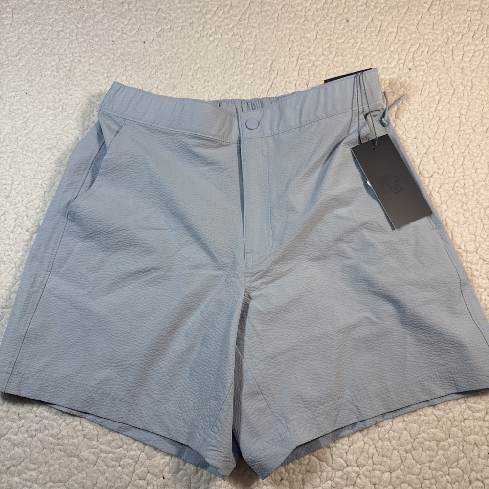 VRST Mens Light Blue 6" Seersucker Relaxed Fit Resort Shorts Size Small NWT